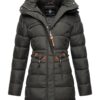 Navahoo Daliee Manteau d'hiver matelassé chaud pour femme court avec capuche amovible XS-XXL