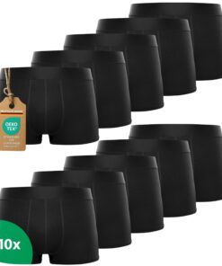 KèmesLot de 10 boxers respirants en coton noir pour homme - Vendus OEKO-TEX STANDARD 100 KèmesLot de 10 boxers confortab