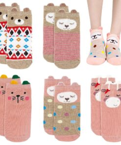 Chaussettes de sport EIYVPRA fille motif coloré -Rose Chaussettes de sport EIYVPRA fille motif animal -Rose Chaussettes