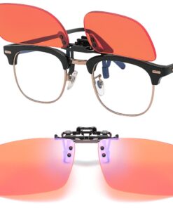 Puremind Clip Orange pour Lunettes Lumière Bleue - Filtrantes Lumière Bleue - Anti Lumière Ordinateur - Filtrantes Dormi