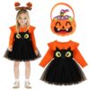 Costume Halloween Enfant Citrouille Saccitrouille fille Pumpkins Hat Thème Carnaval Déguisement