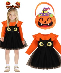 Costume Halloween Enfant Citrouille Saccitrouille fille Pumpkins Hat Thème Carnaval Déguisement
