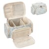 Grande trousse de maquillage Relavel pour femme, fleur bleue, compartiment porte-pinceaux, organigramme portable, 24 co