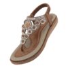 Sandales à bride d'orteil méchantes pour femme - Tongs avec strass - Chaussures d'été élégantes avec paillettes
