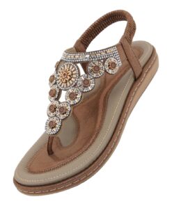 Sandales à bride d'orteil méchantes pour femme - Tongs avec strass - Chaussures d'été élégantes avec paillettes