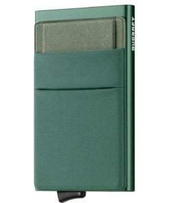 Porte-Cartes Slim Pop-Up Hommes avec RFID Blocage Minimaliste en Métal d'Aluminium (Noire)