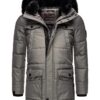 Veste d'hiver Navahoo Luaan pour homme, capuche amovible en fourrure synthétique, S-3XL, gris