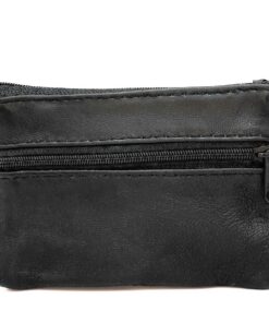 Charmoni Portefeuille pour Homme en Cuir Véritable - Pochette à Monnaie Porte-clés Noir - Classique et Durables