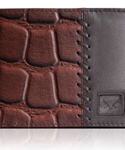 Portefeuille en cuir véritable AL FASCINO, porte-cartes élégant, RFID, Marron, S, classique