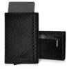 AISIR Portefeuille Homme Noir de Carbone, Slim avec Pince à Billets, Compartiment à Monnaie et Porte Cartes pour Homme