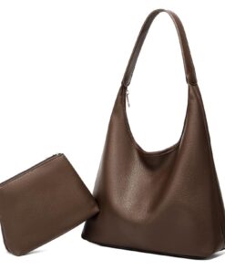 Sac à main Skyearman femme grand format en cuir PU avec fermeture éclair et poche externe