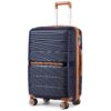 Valise Cabine Rigide 38 Litres en Polypropylène, Serrure TSA, 56x37x22 cm (Marine) – British Traveller