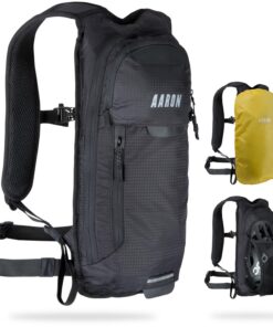 Sac à dos de vélo et ski Aaron 8L étanche noir pour femmes et hommesProtection contre la pluieRembourrage dorsal ergonom