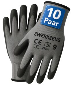ZWERKZEUG Gants de travail robustes et confortables pour homme et femme - Gants de jardinage - Gants de mécanicien - Rev
