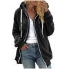 Wyongtao Veste Femme Polaire Chaud & Chic Ample Casual Hiver En Peluche Doublure Manches Longues Poche Zippée