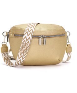 RQJZ Sac Bandoulière Bandoulière Sac à Main Mode Or Rose Cuir Vegan Élégant pour Femme & Homme Quotidien & Voyage