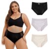 Culotte Grande Taille Dentelle Légers Lot de 3 Taille Haute sous-vêtements Femmes OEKO-TEX