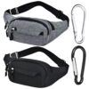 HDGSAFD Sac banane sport Noir - Multi-poches et réglable pour sport et extérieur