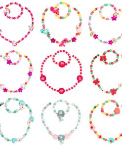 Joëls en bijoux en arc-en-ciel pour fillettes:Hifot Collier et Bracelet Set Licorne Sirène Flamant Papillon, Cadeaux de