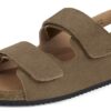Dokela Sandales Homme Femme Bout Ouvert Ete Comfortables Intérieur Extérieur Liège