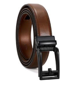 CEINTURE HABILLÉE LEACOOLKEY POUR HomME NOIRE RÉGLABLE EN CUIR MICRO CLIQUET ROBE ET DÉCONTRASSÉ