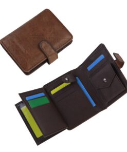 Feelorna Portefeuille pour homme en cuir synthétique - Grande capacité - Étui pour cartes de crédit avec compartiments -