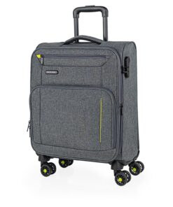 JASLEN Valise Cabine Gris Lightweight et Résistante Idéal pour Voyages Courts Bagage Cabine Ryanair 4 Roues Pivotantes