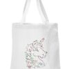 Sac tote bag fille personnalisé licorne à strass | Mode enfant | École et quotidien | Design unique et décoré de paillet