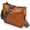 Cozlly Sac à Bandoulière Femme en Cuir PU avec Bretelles Réglables et Amovibles, Sac pour Voyage Quotidien, Travail et É