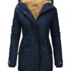 Manteau Hiver Chaud Vancavoo Femme Parka Blouson Veste Polaire Global Recycled Standard Capuche Zippée Casual