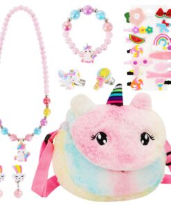 VGMANNTA Licorne fille Sac à main enfant - Cadeau anniversaire - Bijoux enfant