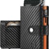 Tomylv Portefeuille Homme en Cuir en Fibre de Carbone Noir Orange - Protection RFID, Compartiments Étanches, Poche à Mon