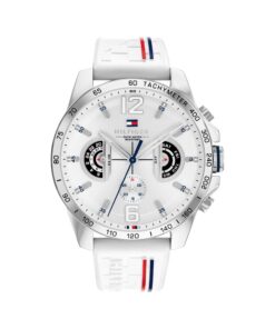 Tommy Hilfiger Montre Analogique Multifonction Quartz Hommes Étanche 5ATM Silicone Acier Inoxydable Cuir