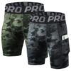 .Short jeans de compression LANBAOSI Lot de 2 pour homme séchage rapide Camouflage/vert camouflage L .Short de compressi