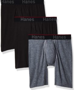 Hanes Total Support Pouch Men's Boxer Brief Underwear, Anti-Chafing, Moisture-Wicking Odor Control, 3-Pack Élégant et Co