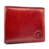 Charmoni Portefeuille Homme Classique - Cuir Vachette Rouge - Protection RFID Blocage - Porte Carte Monnaie - Paysage It
