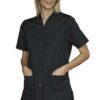 SNV Tunique médicale femme manche courte col V fermeture par boutons pressions uniforme médicale professionnelle