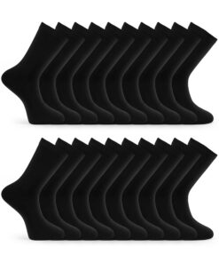 Chaussettes Basic Treasure Lot de 20 Paires pour Homme - Coton Respirant - Tailles 39-46 - Couleurs Noir, Bleu et Gris -