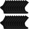 Chaussettes Basic Treasure Lot de 20 Paires pour Homme - Coton Respirant - Tailles 39-46 - Couleurs Noir, Bleu et Gris -