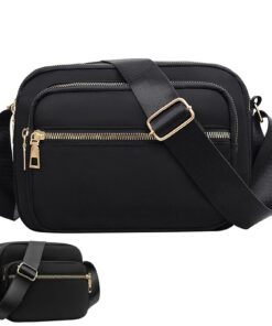 SAKS Bandoulière Femme Nylon Pochette Portefeuille Téléphone Sac à Main Multifonctionnel avec Longue Réglables Bandouliè