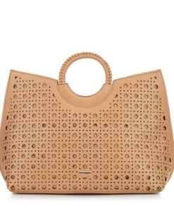 WITTCHEN Sac cabas en cuir écologique pour femme | design à découpes géométriques | format A4 fourre-tout