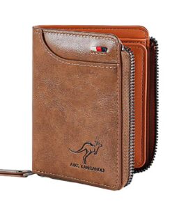 Sevitini Portefeuille à Monnaie Marron Homme Protection RFID 13 Compartiments Portefeuille Cuir Verticale Fonction RF pr