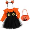 Costume d'Halloween pour enfant - avec chapeau et sac à bonbons - citrouille