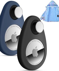 Airtag Lot de 2 Coques de Suivi GPS Bleu Marine Noir Anti-Retrait Enfants Personnes âgées Animaux domestiques Sac à Dos