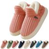 Coswind Chaussons Femme Homme Hiver Chauffants Mémoire de Mousselines Antidérapantes Intérieur et Extérieur