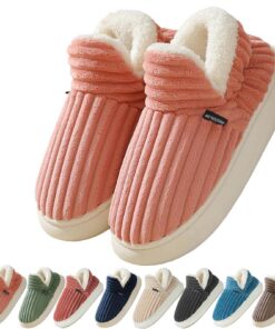 Coswind Chaussons Femme Homme Hiver Chauffants Mémoire de Mousselines Antidérapantes Intérieur et Extérieur