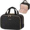 Sac de Voyage LifeWit Noir Recyclé, Trousse de Toilette Femme & Homme, Rangement Cosmétique avec Poignée, 10 L