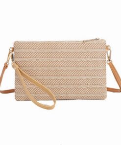 Siyecioa Bandoulière Femme en Paille,Sac Pochette Pour Téléphone Portable, Bohème Été Tissé Petit à Main,Vibrez Avec la