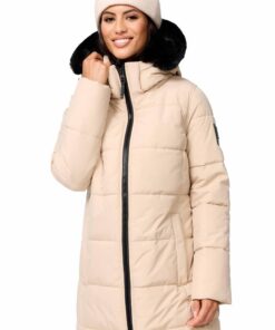 Navahoo Manteau d'hiver pour femme - Capuche et fourrure amovibles - Longue veste d'hiver chaude