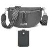 Sac Banane Bandoulière Gris Foncé Atgbiem Femme Cuir Porte-Carte Coulissant Mode Fille